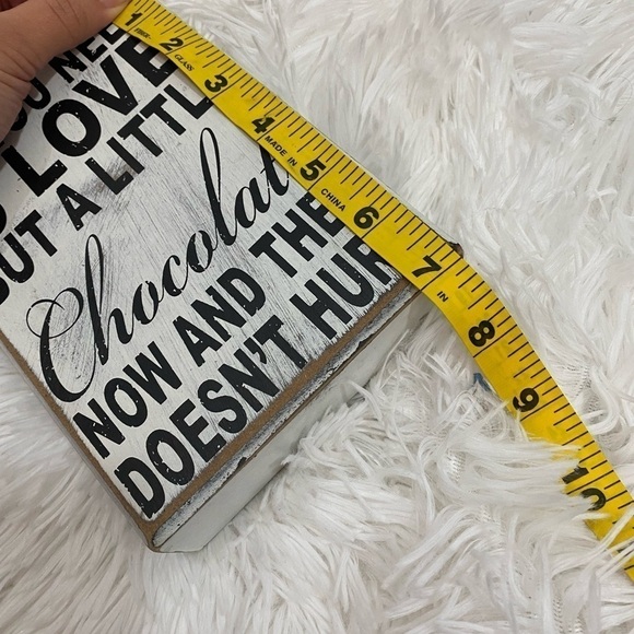 Love chocolate white rectangle sign - Picture 3 of 6